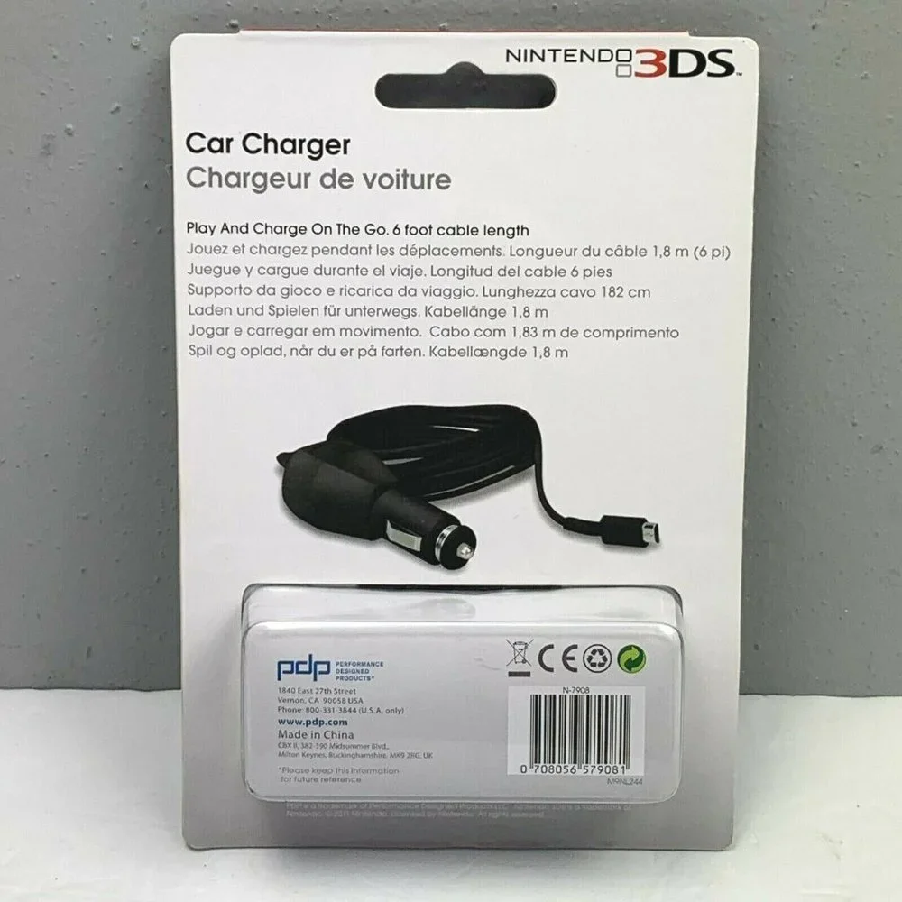New OEM Nintendo DS Car Charger Authentic 6 Foot Cable Play Charge on the Go